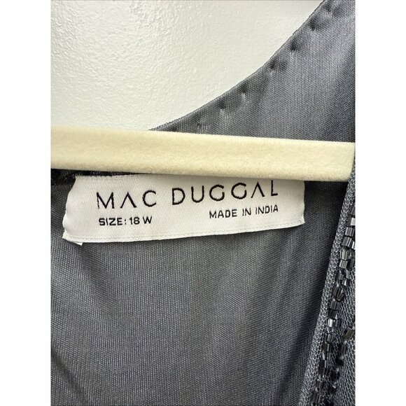 New Mac Duggal Size 18 5945 Flutter Sleeve Embellished A-Line Gown Formal Dress - Picture 8 of 9